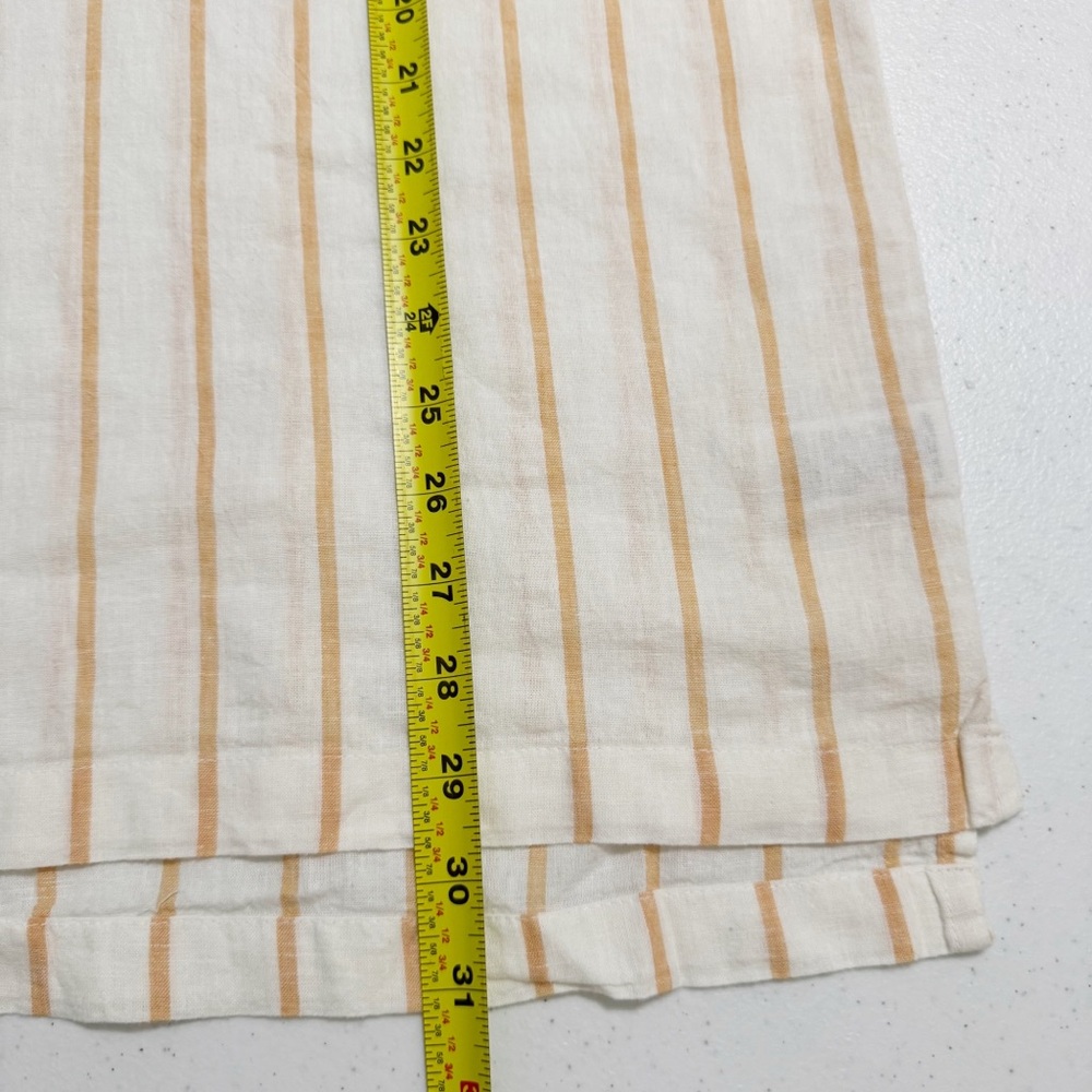 Onia Linen Blend Single Stripe Josh Pull Over Shirt NWT Large - Picture 13 of 15